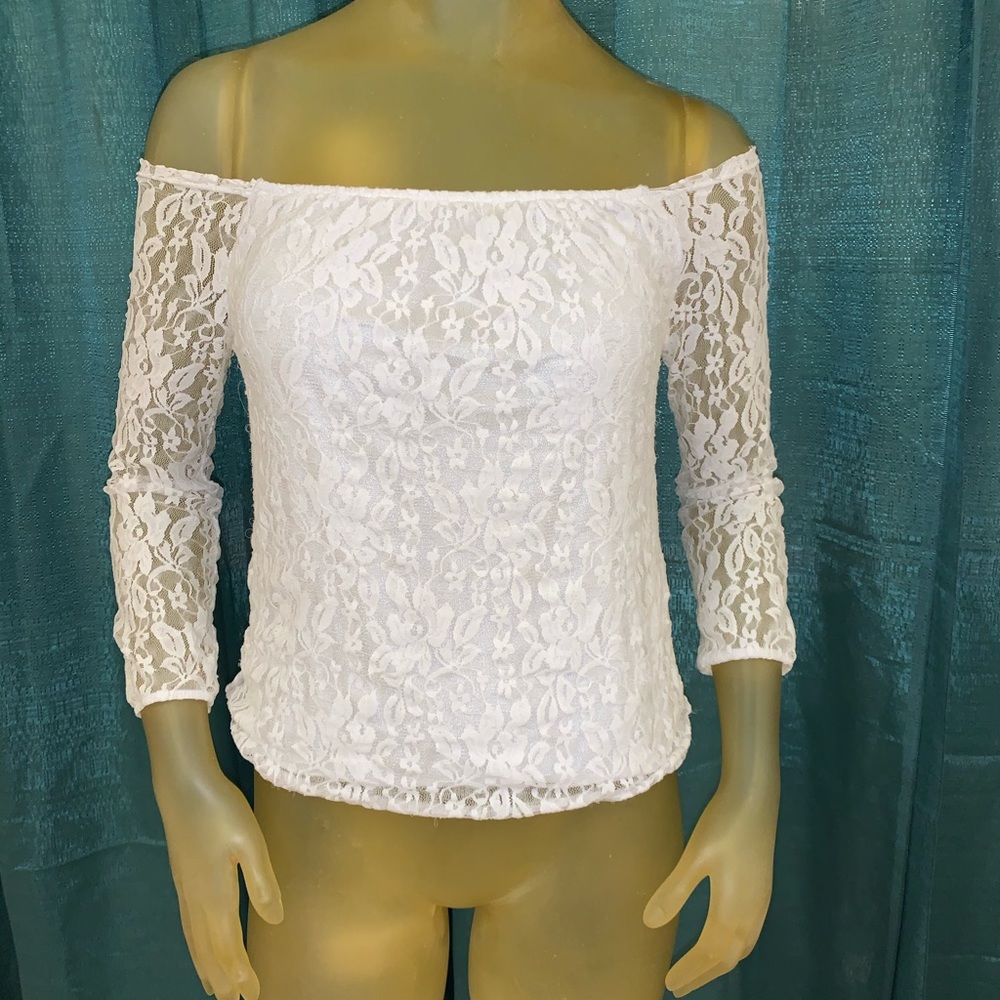 Off-The-Shoulder Lace Blouse